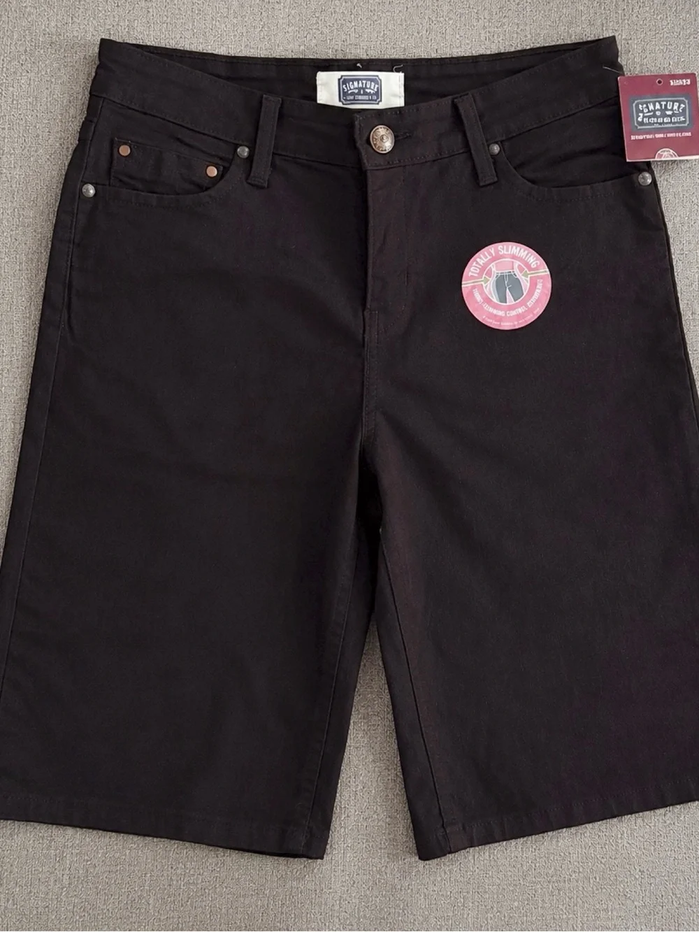 Levi's Black Slim Control Denim Bermuda Shorts